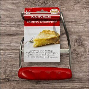 Pie Blender Pastry Cutter with Stainless Steel Blades, Ergonomic Handle, Red New